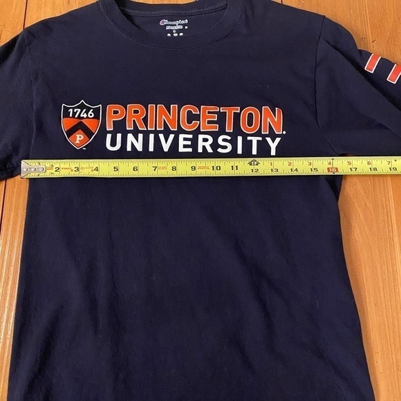 Champion Princeton Tiger Shirt Unisex Small Navy Blue Long Sleeve University Tee - Picture 9 of 10